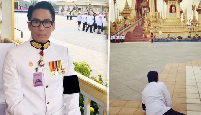สุดตื้นตัน “เบิร์ด ธงไชย” ก้มกราบหน้าเบื้องพระเมรุมาศ ขอถวายความจงรักภักดีตลอดไป