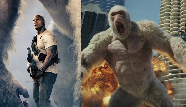 ลิงกอริลล่ายักษ์ ปะทะ เดอะร็อค! ในตัวอย่างสุดมันส์ “Rampage” หนังที่สร้างจากวีดีโอเกมส์ดัง