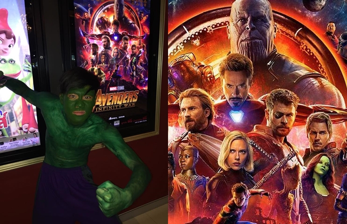 แฟนตัวจริง! หนุ่มไทยลงทุนทาตัวสีเขียว เป็น “ฮัลค์” ไปดู Avengers: Infinity War
