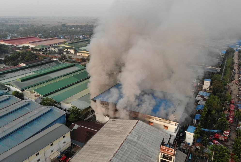 “เมียนมา” เสียชีวิตอีก 7 ขณะที่โรงงานจีนในย่างกุ้ง “ไฟไหม้” อีกครั้ง