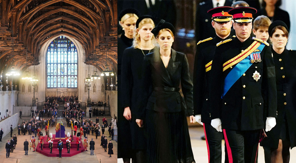 8 พระราชนัดดา ร่วมพิธีอารักขาพระบรมศพควีน – ผู้นำนานาชาติทยอยถึง