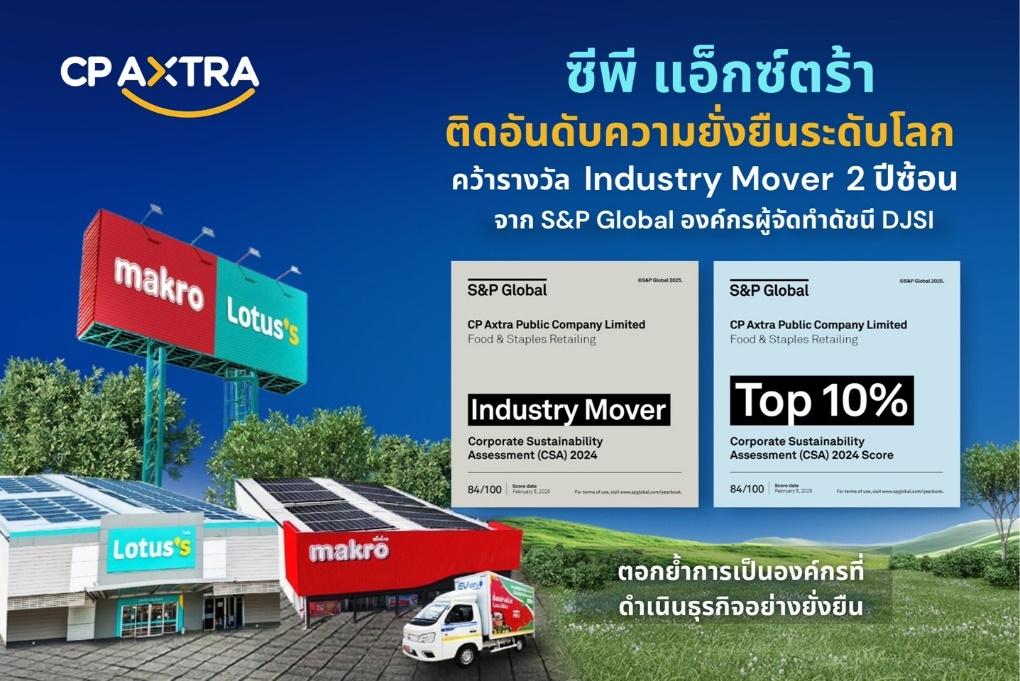 ‘ซีพี แอ็กซ์ตร้า’ ติดอันดับความยั่งยืนโลก ระดับ “Top 10%” 