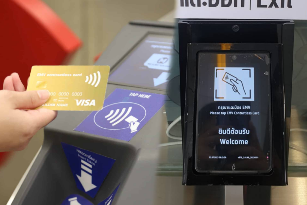 EMV Contactless Transit บัตร EMV บัตรเดบิต บัตรเครดิต รถไฟฟ้า